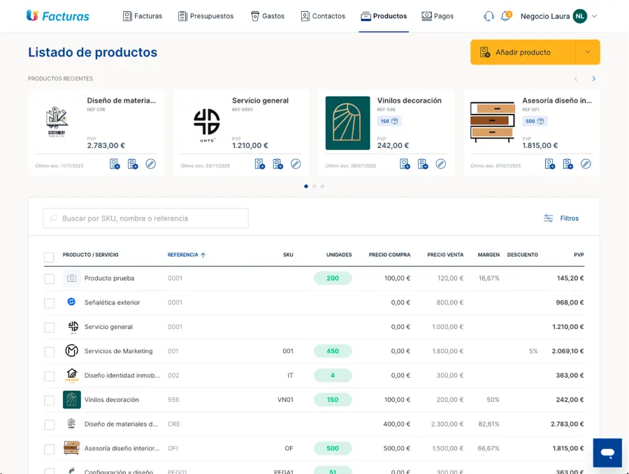 Productos y servicios