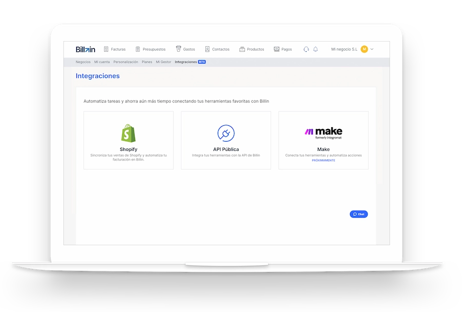 Conecta tus aplicaciones con Billin y ahorra tiempo